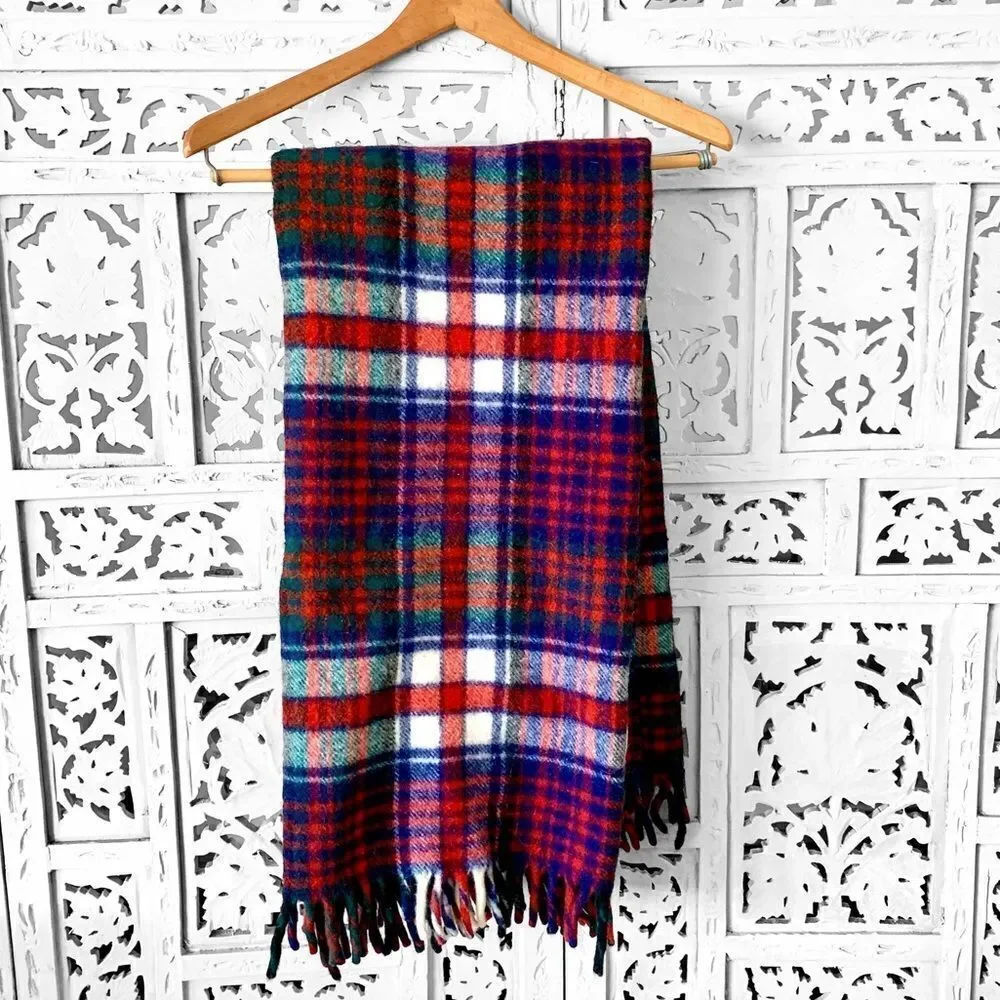 Curvon Imperial Wool Plaid Throw Blanket